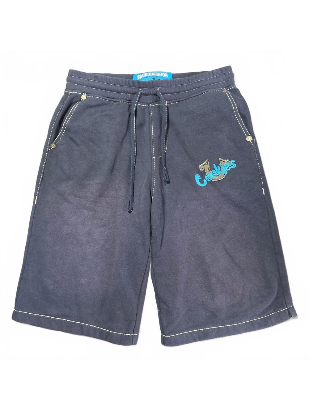 True Religion X Cookies Mens Size M Navy Blue Shorts Athletic Drawstring Pockets